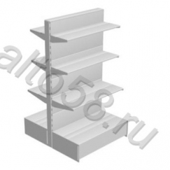 Стеллаж островной торговый 175см Х 100см 2полки-40см 4полки-30см База-50см